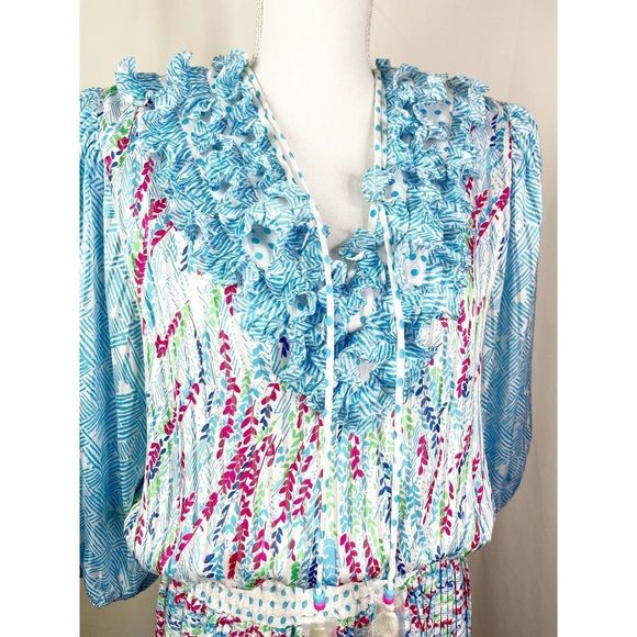 Vintage NWOT Diane Freis Multi Color 1980's Floral Boho One Size Dress - Picture 3 of 12